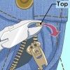 Maak die rits van 'n jeans