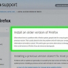 Herstel 'n ouer weergawe van die firefox-bowser