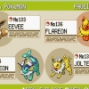 Eevee ontwikkel in pokémon
