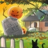 Halloweenversiering aanbring
