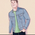 Dra 'n denimbaadjie