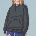 Dra 'n hoodie wat te groot is