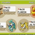 Eevee ontwikkel in pokémon