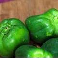 Groene paprika se invriezen