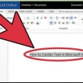 Sentreer teks in microsoft word