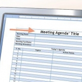 Die agenda opstel vir 'n vergadering
