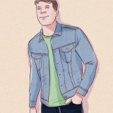 Dra 'n denimbaadjie