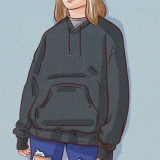 Dra 'n hoodie wat te groot is
