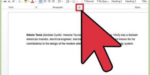 Keep die eerste reël van elke paragraaf in word in