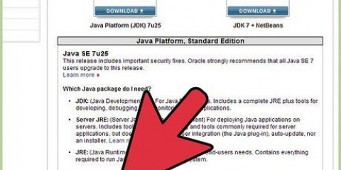 Laai af, installeer en laat loop die jdk