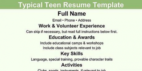 Skep 'n cv vir 'n tiener