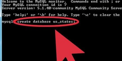 Die opstel van 'n databasis in mysql