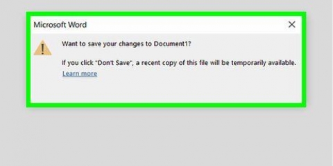 Maak 'n dialoogkassie in microsoft word toe