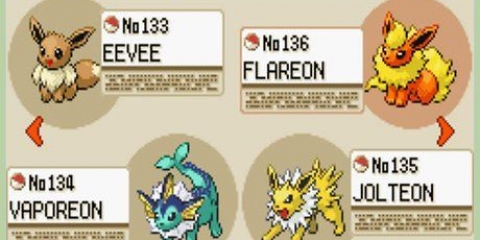 Eevee ontwikkel in pokémon