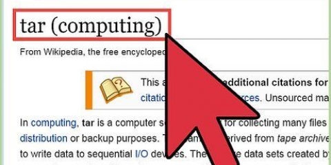 Gebruik die tar-opdrag in linux