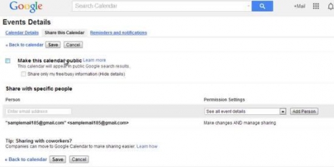 Deel jou google kalender