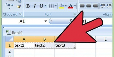 Tab geskei tekst in excel plak