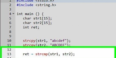 Vergelyk twee stringe in die c.-programmeertaal
