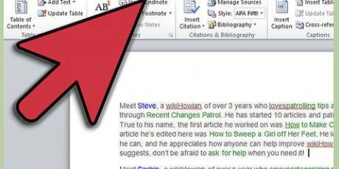 Skep voetnote in word
