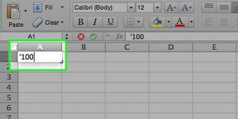 Verhoed dat excel nulle aan die begin en einde van 'n getal verwyder