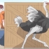 Een ontmoeting met 'n struisvogel oorleef
