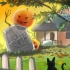 Halloweenversiering aanbring